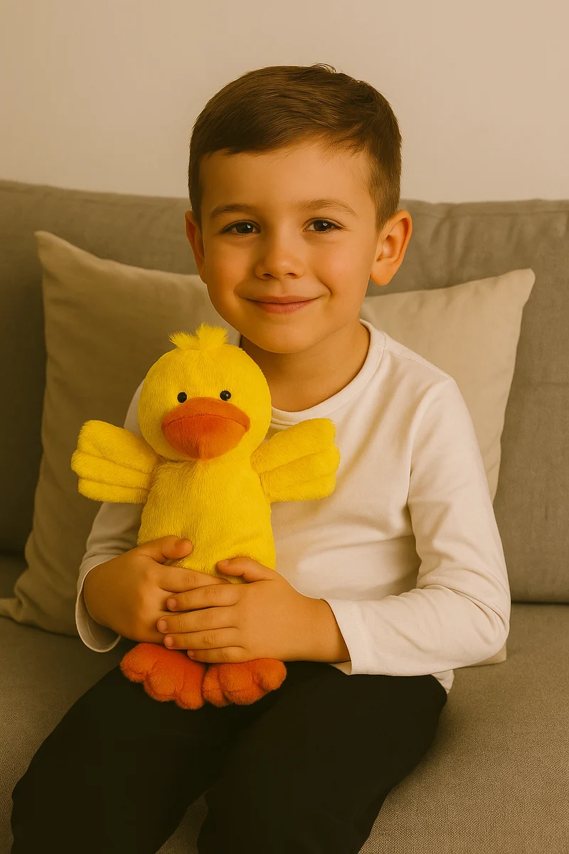 Sänger Körnerkissen – Ente „Daffi“, gelb mit Kirschsteinfüllung, weich und handlich