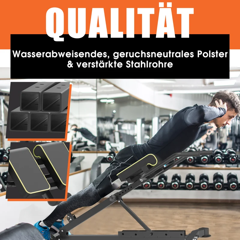 DH FitLife Rückenstrecker, 5-in-1 Hyperextension Rückentrainer bis 150 kg