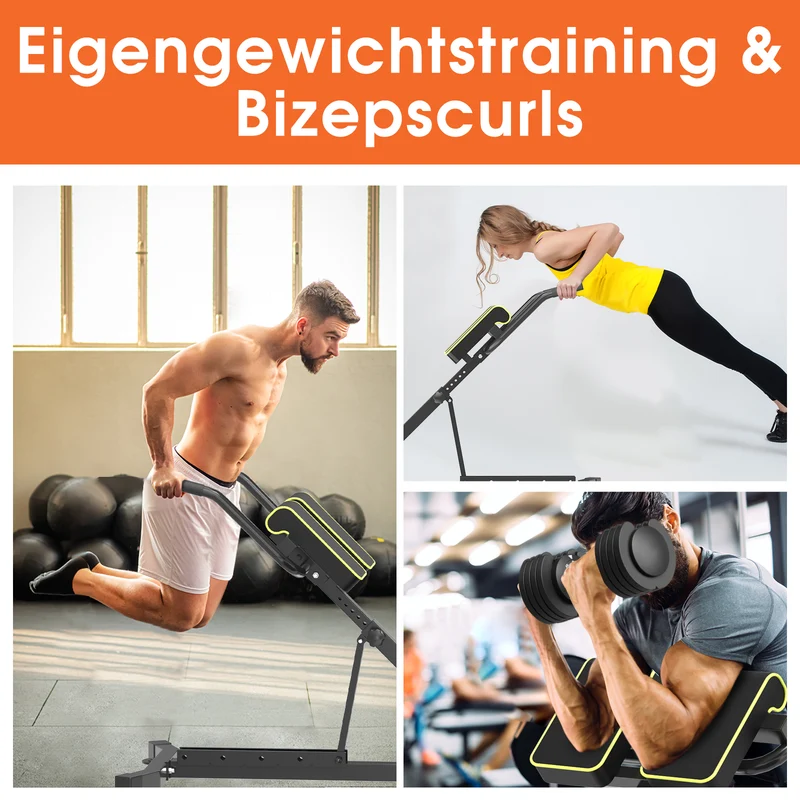 DH FitLife Rückenstrecker, 5-in-1 Hyperextension Rückentrainer bis 150 kg
