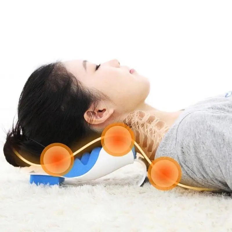 Massage pillow support cervical pillow pain device for cervical relax align relief spine neck traction