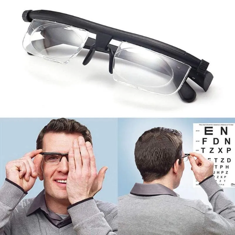 Fokussierbare Lesebrille Unisex | Einstellbare Zoom-Linse | Schwarz