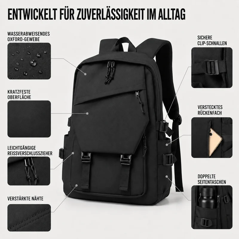 Camp Basel | Urbtrex Großvolumiger Rucksack in Unifarbe