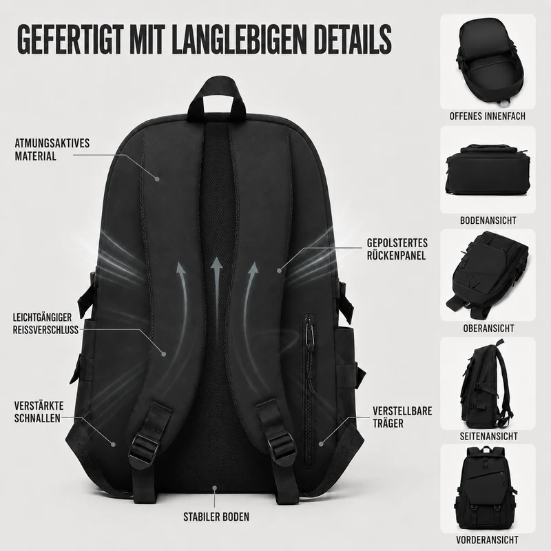 Camp Basel | Urbtrex Großvolumiger Rucksack in Unifarbe