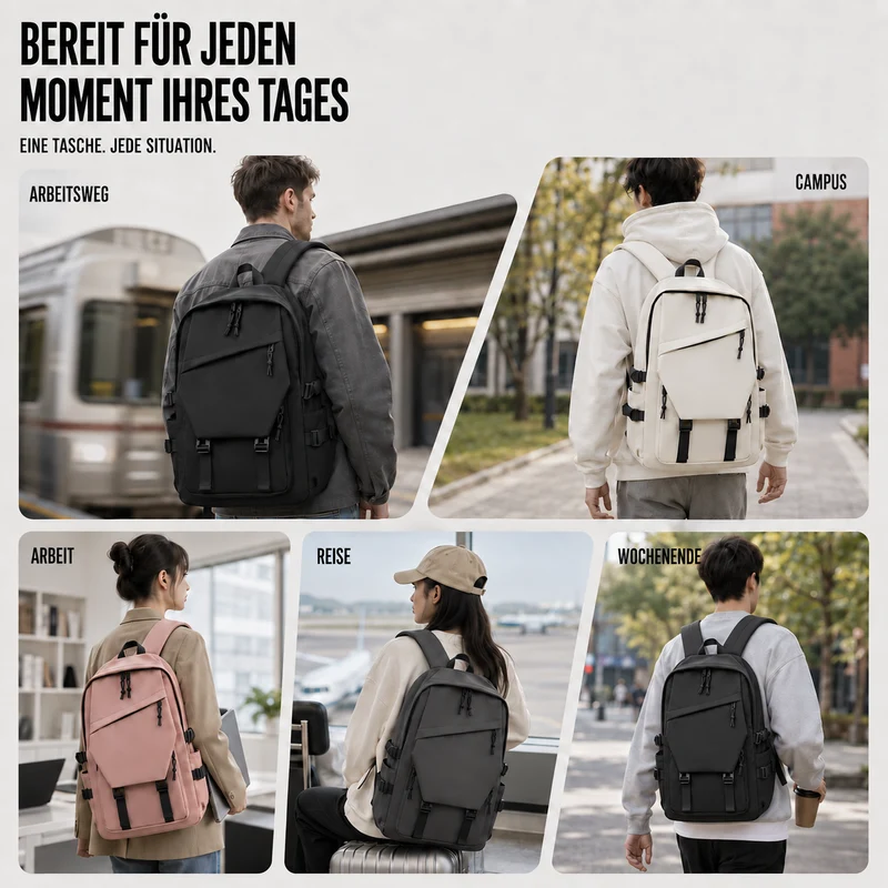 Camp Basel | Urbtrex Großvolumiger Rucksack in Unifarbe