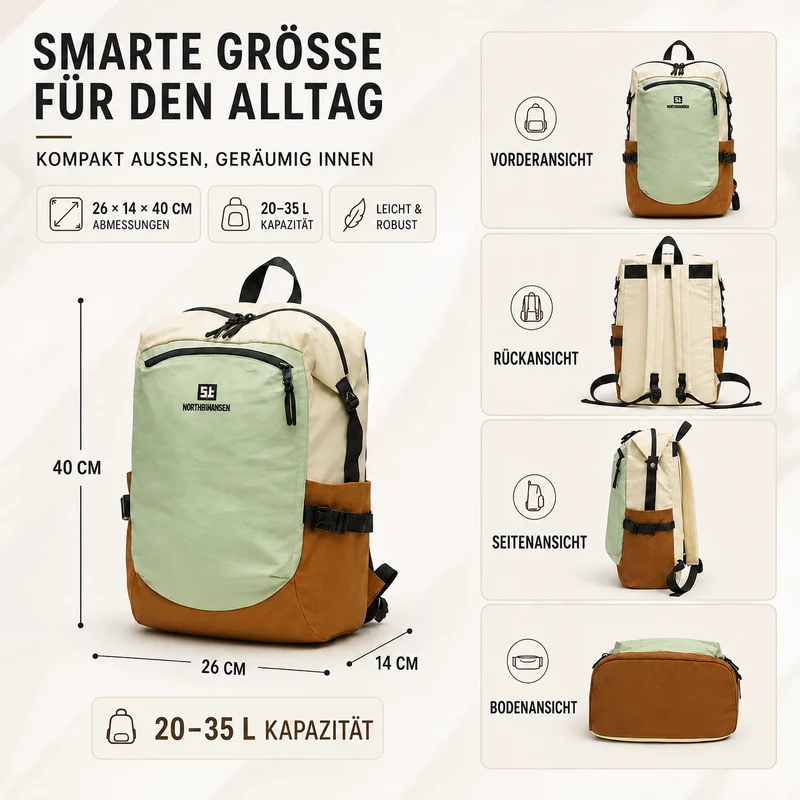 Camp Basel | Leichter Nylon-Tagesrucksack