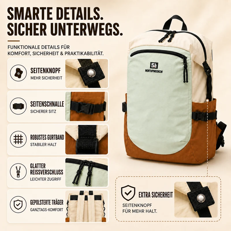Camp Basel | Leichter Nylon-Tagesrucksack