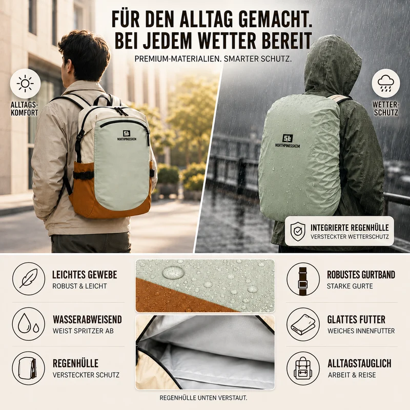 Camp Basel | Leichter Nylon-Tagesrucksack