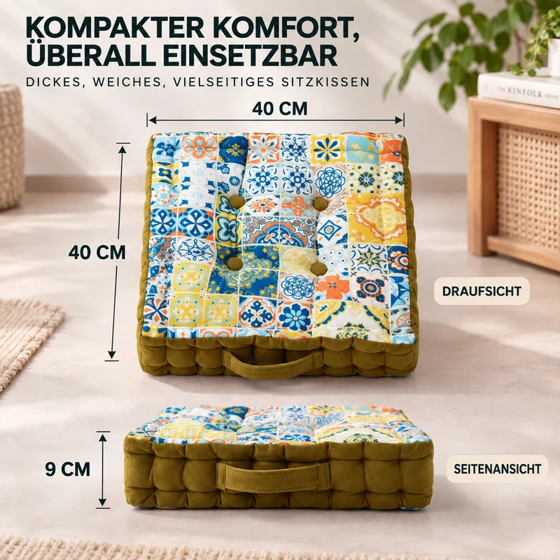 Camp Basel | Velviora Dickes quadratisches Sitzkissen