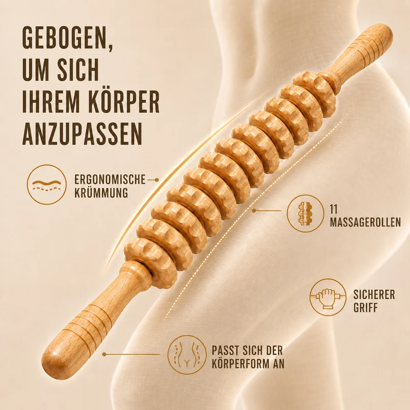 Camp Basel | Silvoroam Gebogene Holzrolle für den Körper
