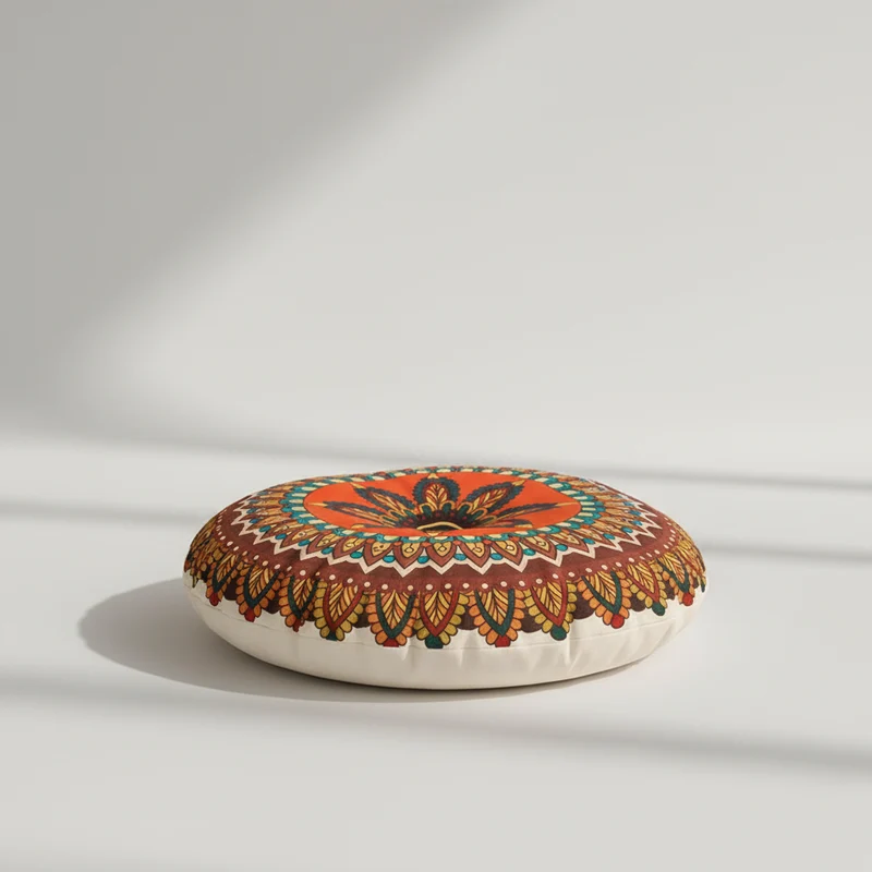 Camp Basel | Solivra Rundes Bohemian-Bodenkissen
