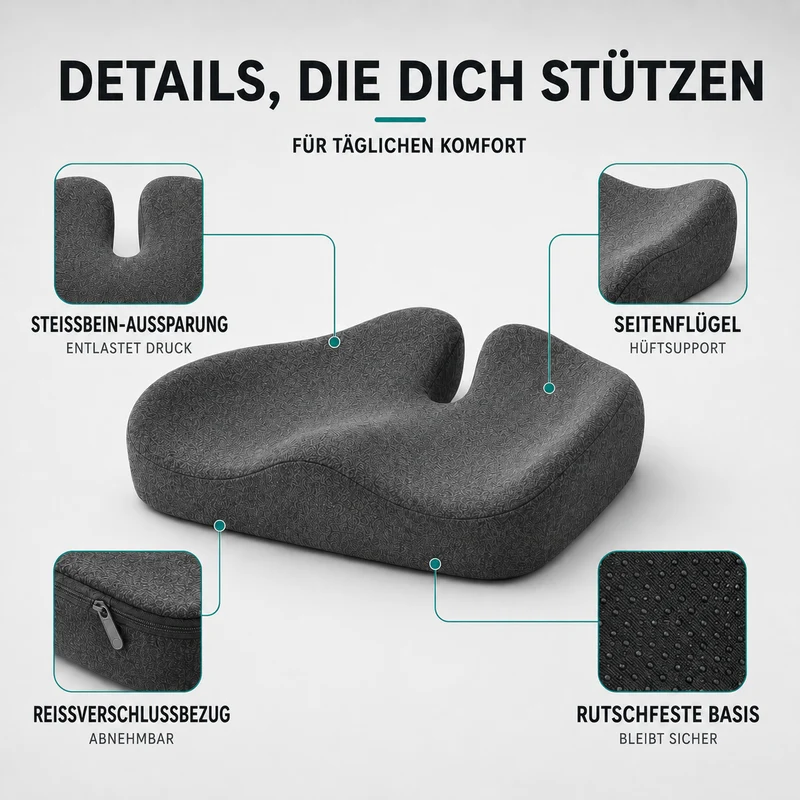 Camp Basel | CoccySoothe Ergonomisches Sitzkissen mit Steißbeinstütze