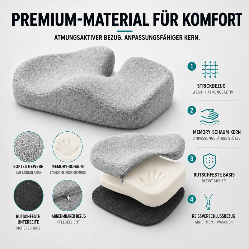 Camp Basel | CoccySoothe Ergonomisches Sitzkissen mit Steißbeinstütze