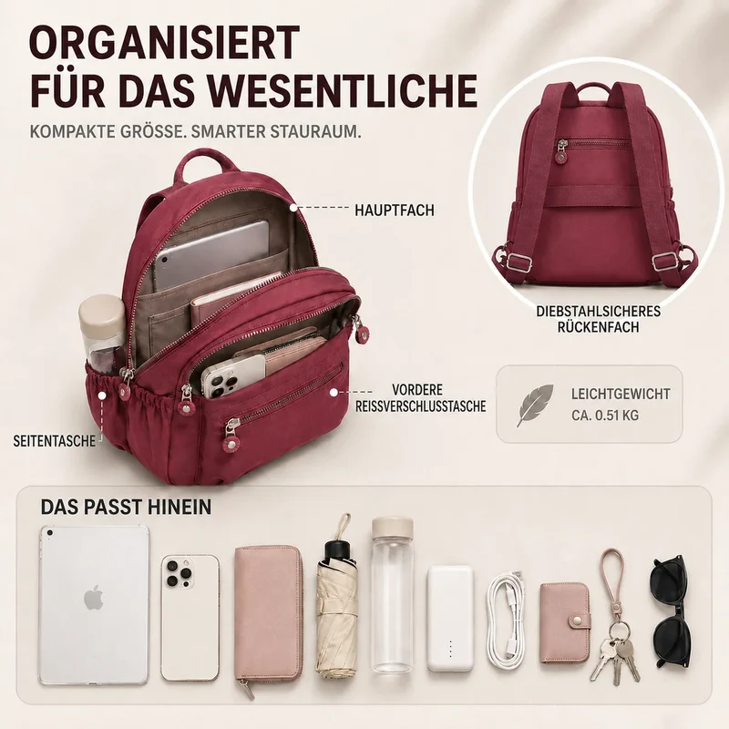 Camp Basel | Nomadryx Leichter Nylon-Tagesrucksack