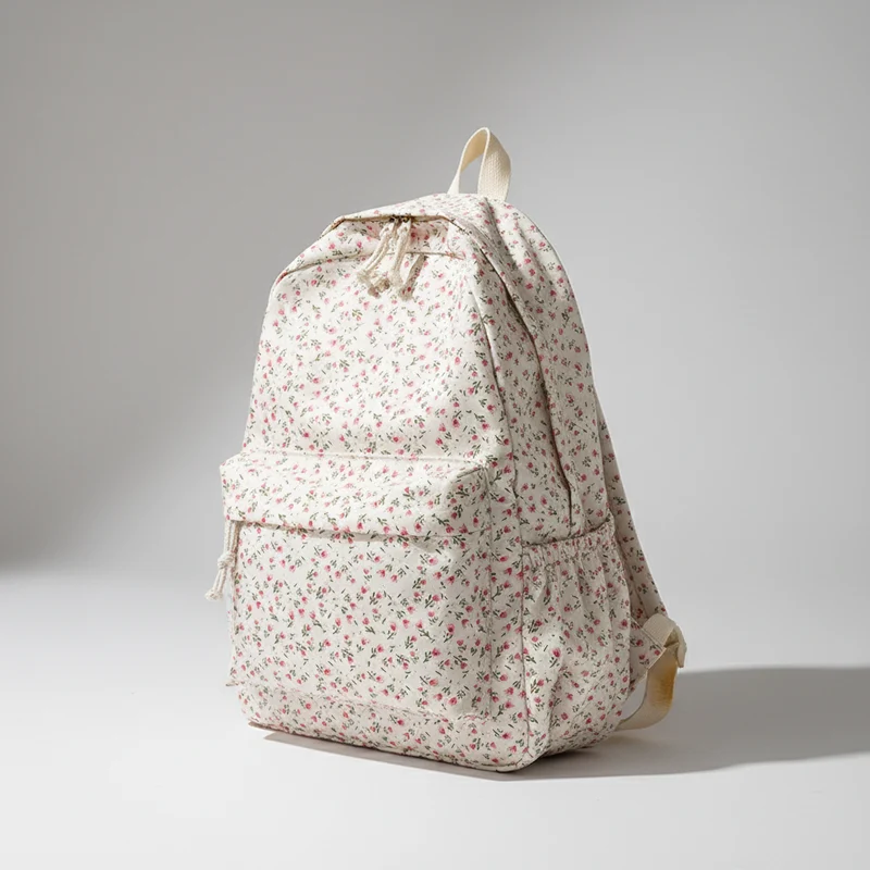 Camp Basel | FlorinaPack Nylon-Blumenmuster-Schulrucksack