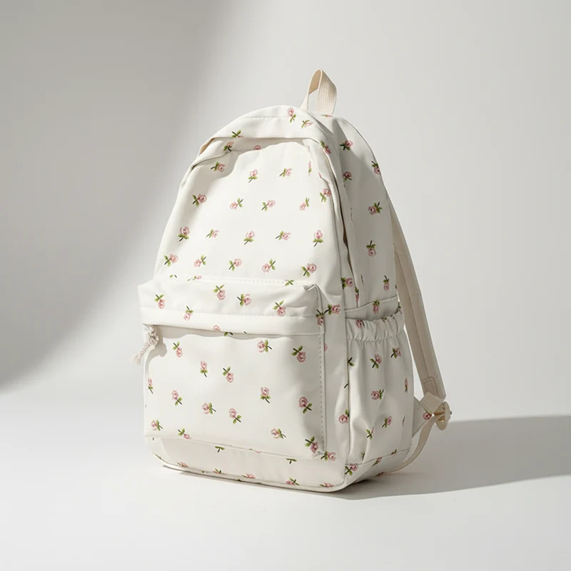 Camp Basel | FlorinaPack Nylon-Blumenmuster-Schulrucksack