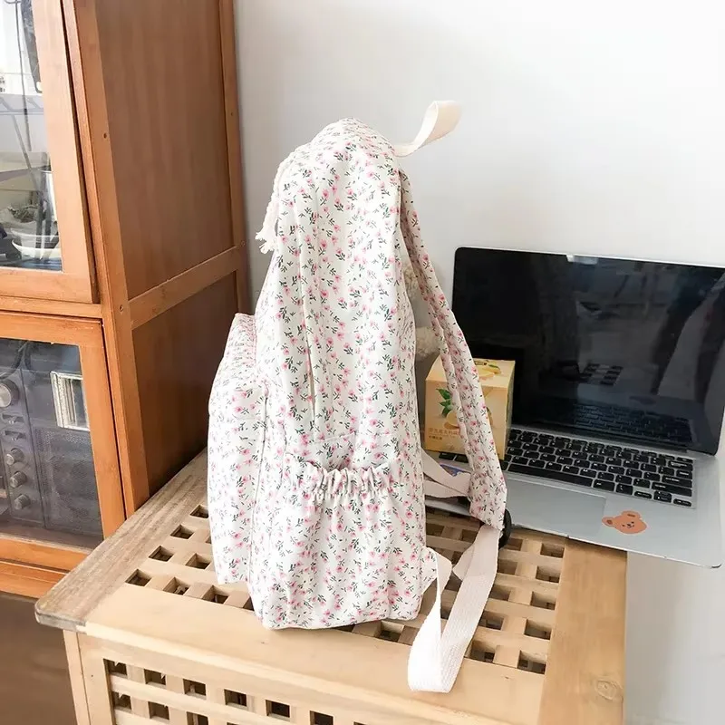 Camp Basel | FlorinaPack Nylon-Blumenmuster-Schulrucksack