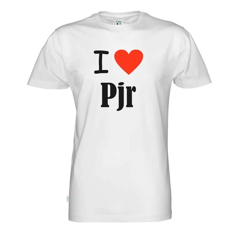 Weiße T-Shirts mit 'I Love Pansher' Aufdruck