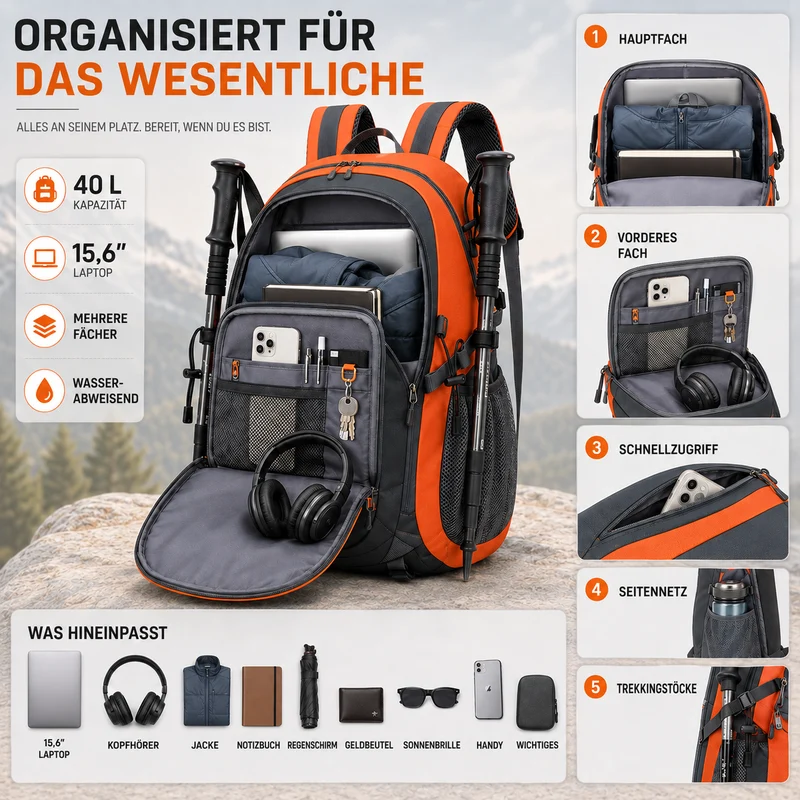 Camp Basel | Roamix Mehrkammer-Wanderrucksack