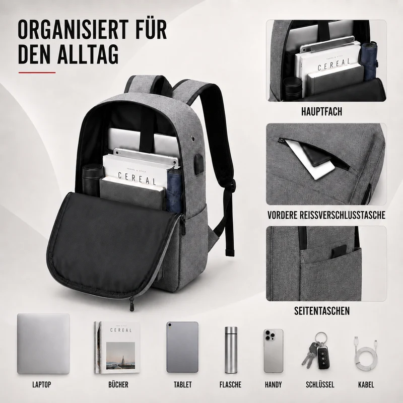 Camp Basel | Greyven Grossvolumiger Minimalist-Rucksack