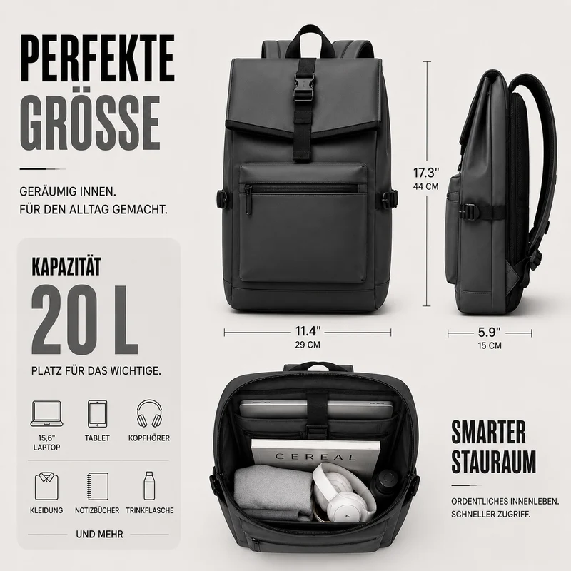 Camp Basel | Grossvolumiger Pendler-Rucksack
