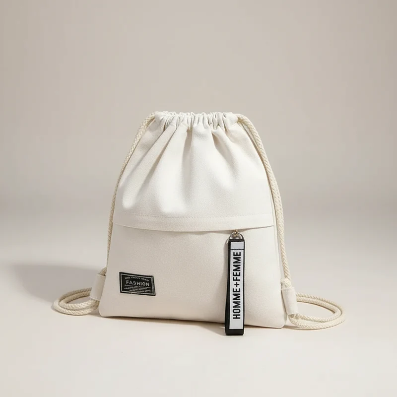 Camp Basel | Linenovo Weiches Leinen-Zugbeutel-Rucksack