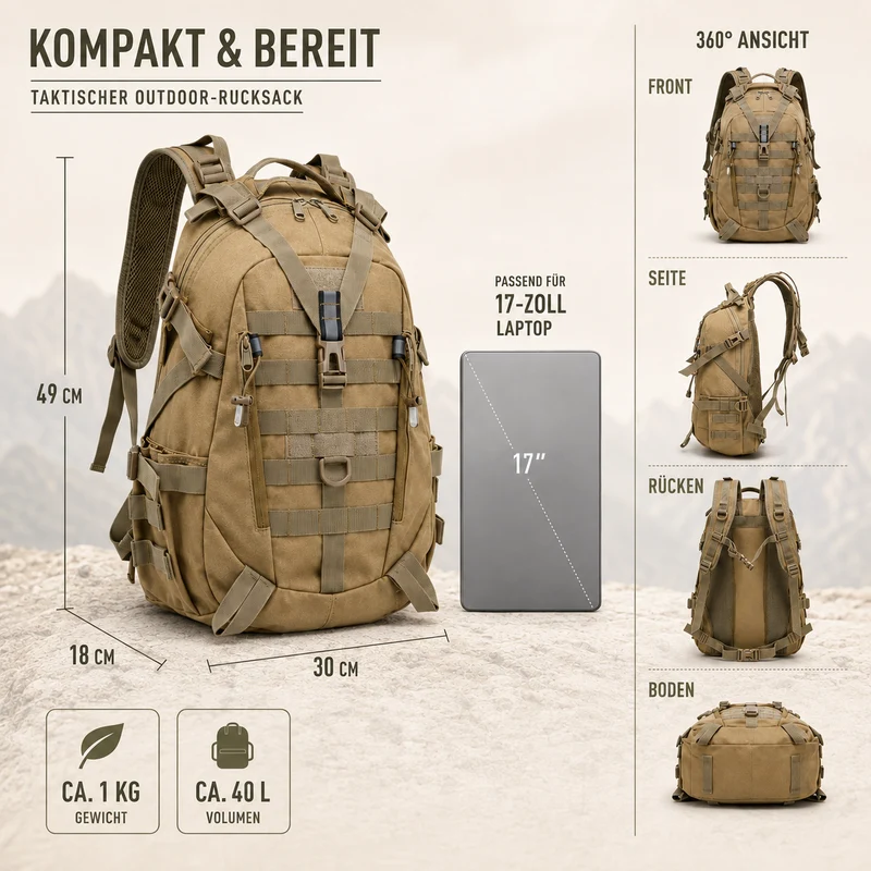 Camp Basel | Taktischer 40-Liter-Rucksack