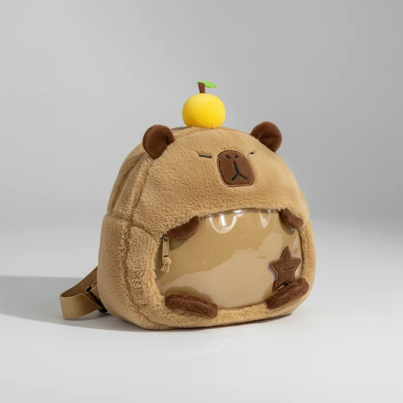 Camp Basel | Capyraffy Plüsch-Rucksack aus Kunstfell