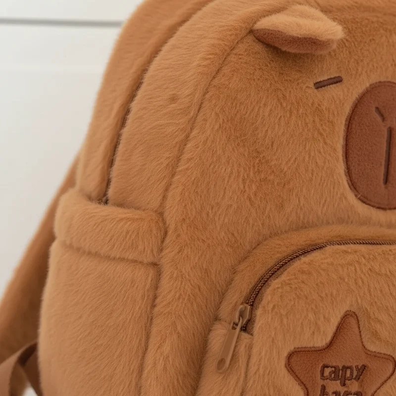 Camp Basel | Capyraffy Plüsch-Rucksack aus Kunstfell