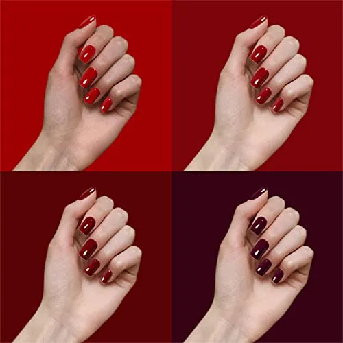 Vishine 6 x Gel-Nagellack, semi-permanent, Serie Dunkelrot, Burgunderrot, Soak Off, UV, LED, Gel, Polish für Nail Art
