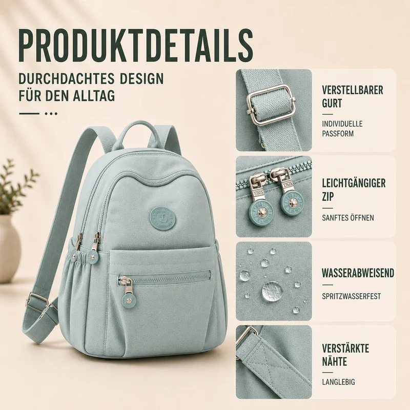 Camp Basel | Vellora Kompakter Nylon-Minirucksack