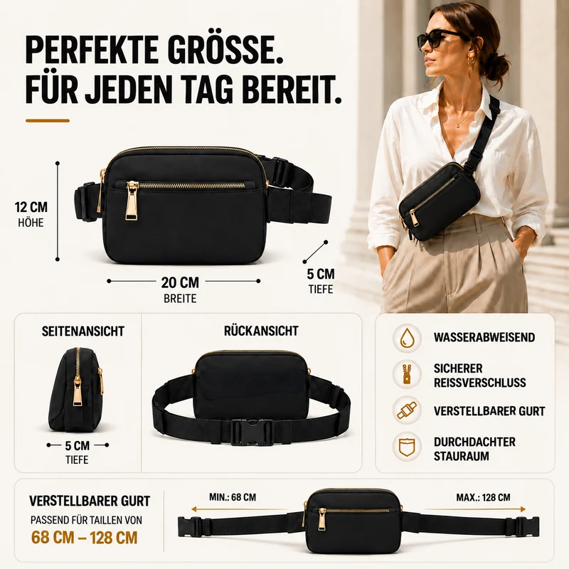 Camp Basel | Marvella Leichte Wasserdichte Gürteltasche