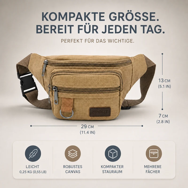 Camp Basel | Canvasoro Dicke Canvas-Gürteltasche
