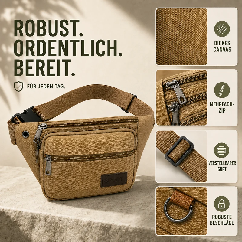 Camp Basel | Canvasoro Dicke Canvas-Gürteltasche