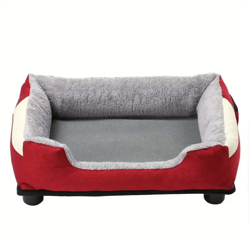 Erhöhtes Hundebett mit Plüschseiten