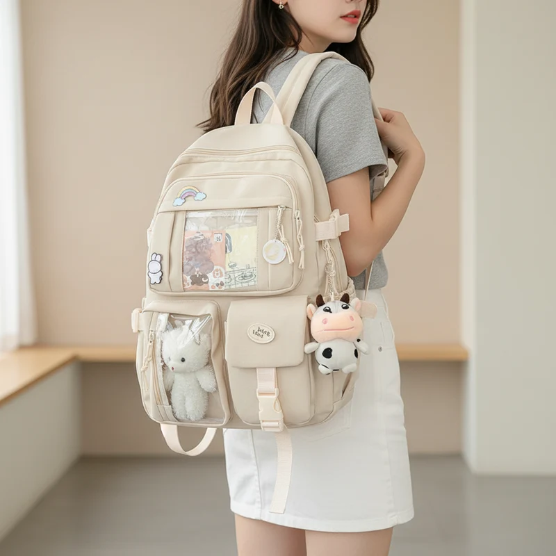 Camp Basel | Lunaria Niedlicher Schulrucksack aus Oxford-Stoff