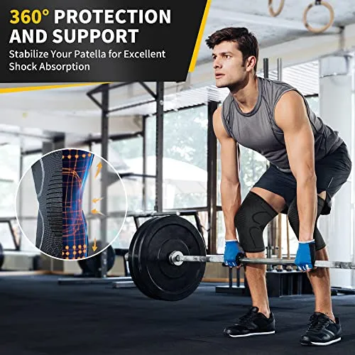 CAMBIVO 2 x Kniebandage Damen Männer, Bandage Knie für Laufen, Wandern, Joggen, Sport, Volleyball, Knieschützer hilfreich Erholung bei Meniskusriss, ACL und Arthritis
