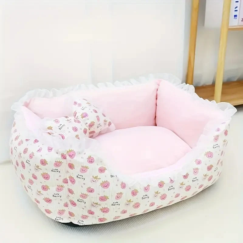 Deluxe Weiches Hundebett mit Rüschen