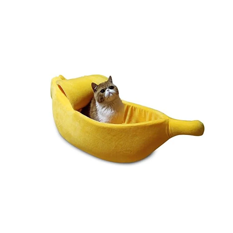 Bananenförmiges gemütliches Katzenbett Hundebett