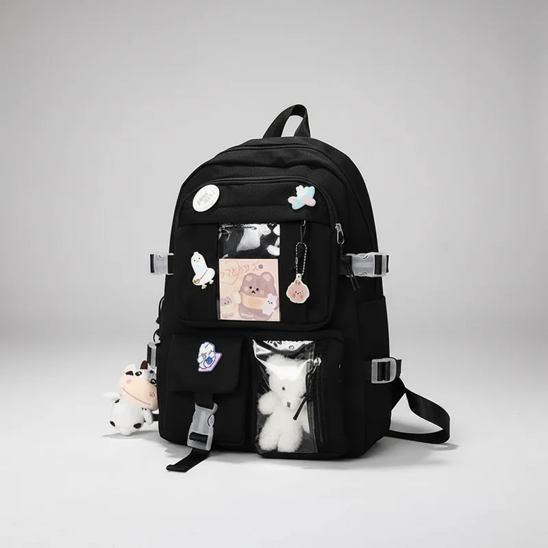 Camp Basel | Lilacory Preppy-Stil Schüler-Rucksack