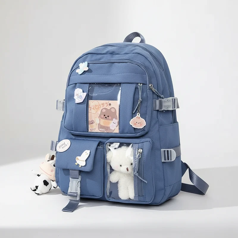 Camp Basel | Lilacory Preppy-Stil Schüler-Rucksack
