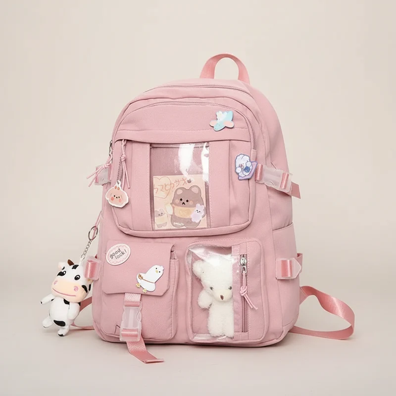 Camp Basel | Lilacory Preppy-Stil Schüler-Rucksack