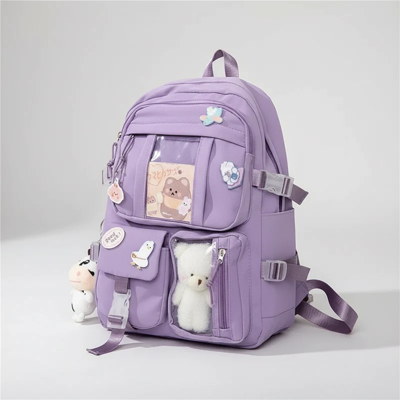 Camp Basel | Lilacory Preppy-Stil Schüler-Rucksack