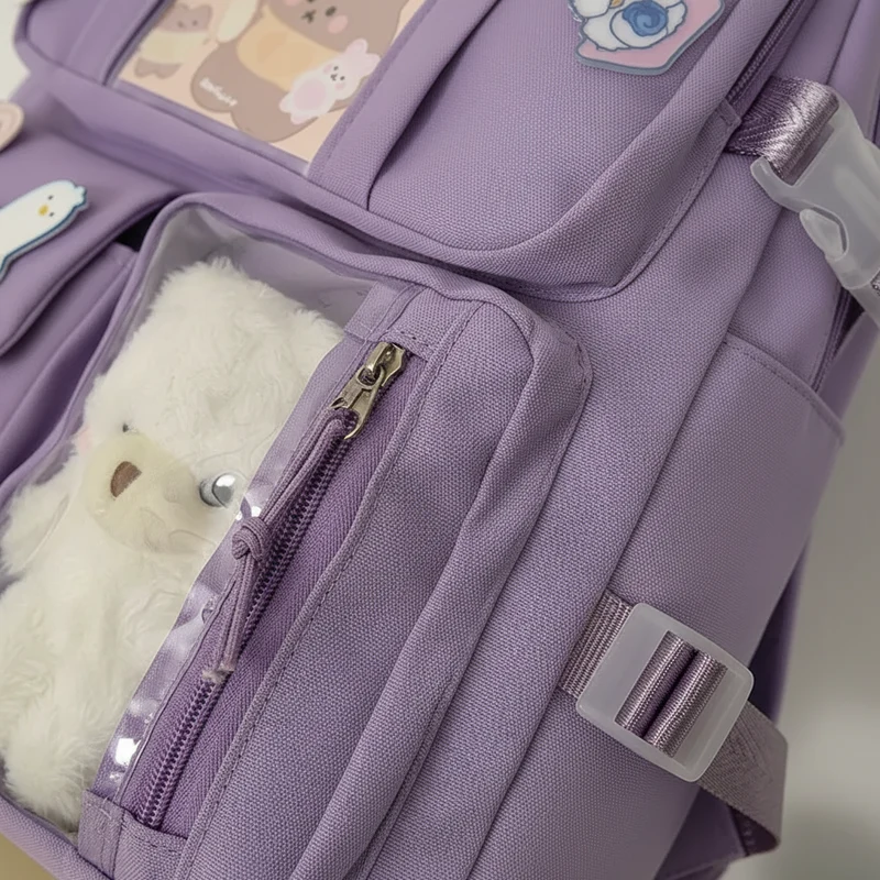 Camp Basel | Lilacory Preppy-Stil Schüler-Rucksack