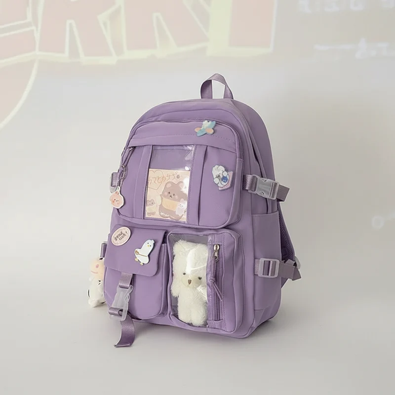 Camp Basel | Lilacory Preppy-Stil Schüler-Rucksack