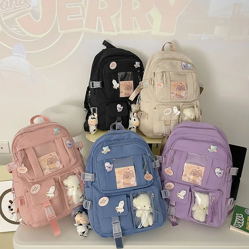 Camp Basel | Lilacory Preppy-Stil Schüler-Rucksack