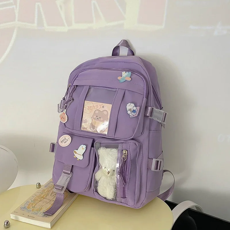 Camp Basel | Lilacory Preppy-Stil Schüler-Rucksack