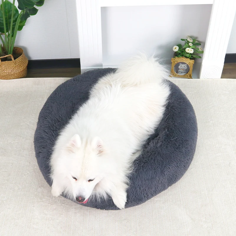 Rundes luxuriöses Plüsch-Hundebett