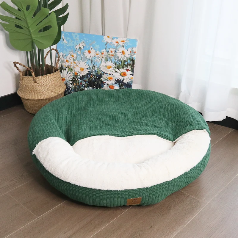 Rundes Plüsch-Hundebett