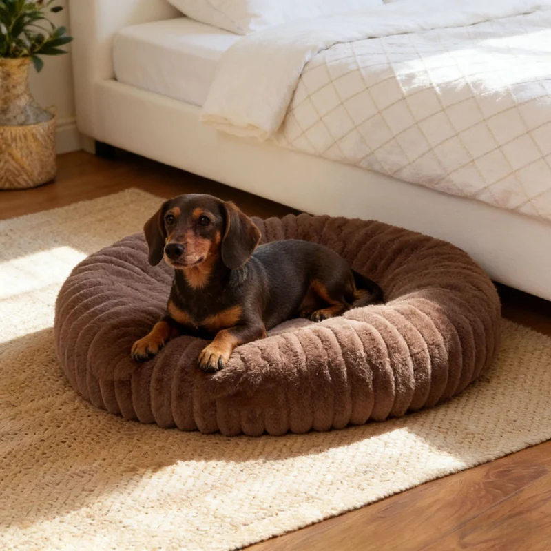 Rundes Plüsch-Katzenbett