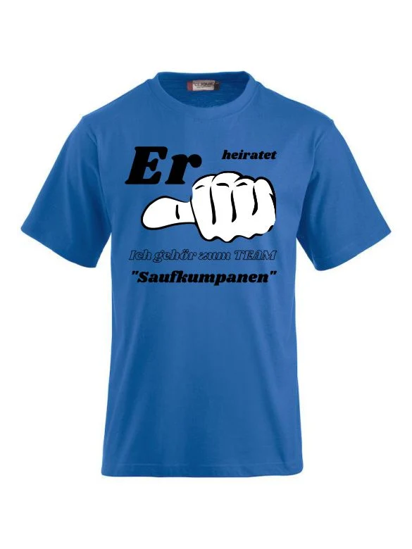T-Shirts bedrucken Er heiratet ich gehör zum Team
